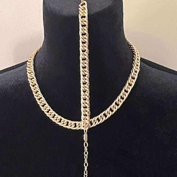 Sabika Gold Chain Necklace and Bracelet - Picture 1 of 5